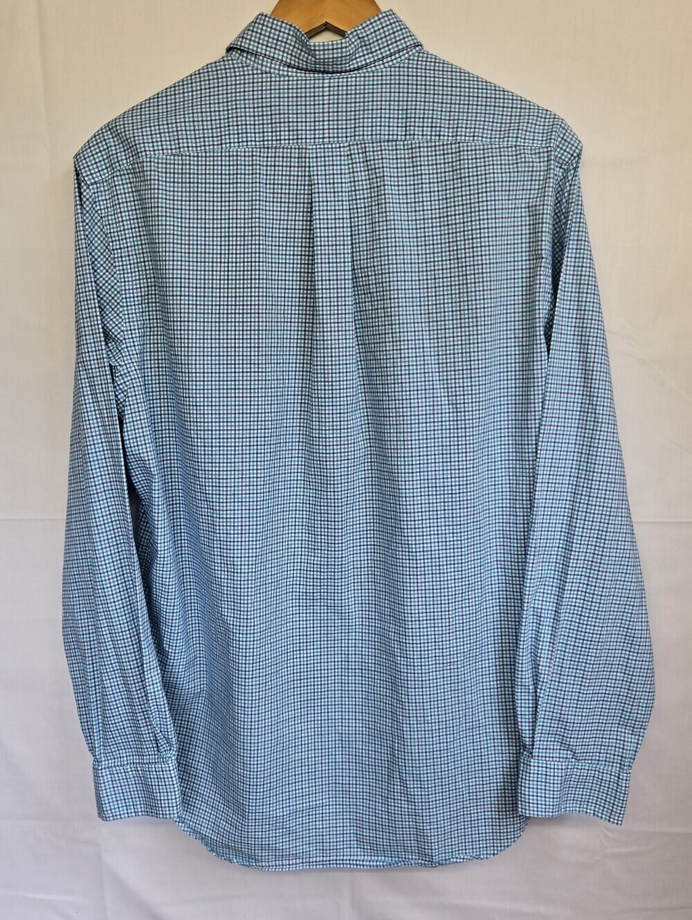 Ralph Lauren Navy,Teal & White Micro Checked LS Button Down Dress Shirt-Size L - Picture 7 of 7